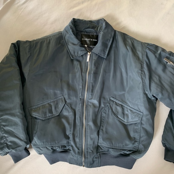 SCARLET & SAM CAPSULE BOMBER IN CHARCOL SIZE L/XL - Picture 3 of 12